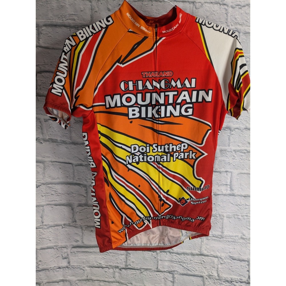 Mens Shirt Mountain Bike  Biking Thailand Chiangmai Forz Cycling  Med Full Zip